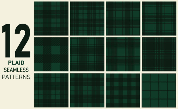 buffalo plaid seamless pattern green collections for print-on-demand products and seasonal design project