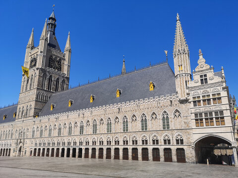 The Cloth Hall, important monument  in Ypres,  Belgium