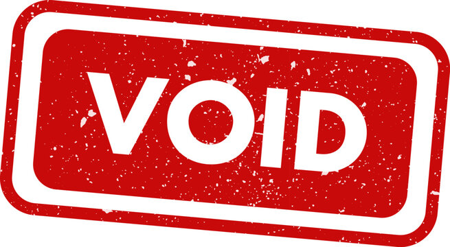 Red 'void' stamp illustration cancellation rejection or invalid document marking