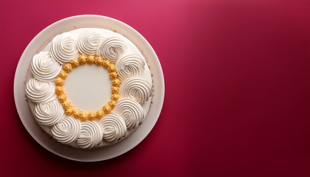 cake with white cream and nice background top view