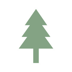 Obraz premium Green Christmas Tree Icon Shape.