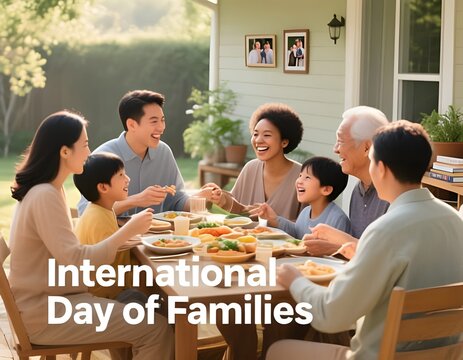 Diverse Multigenerational Family Spending Time Together for International Day of Families