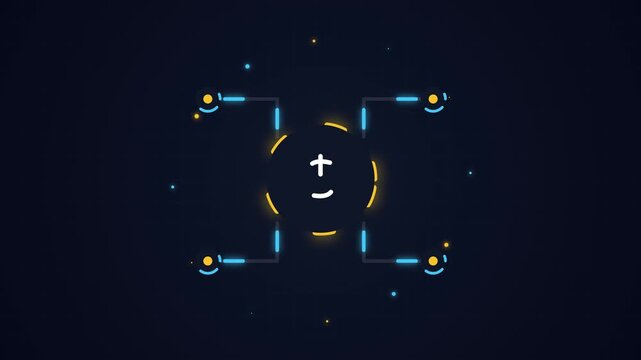 Abstract futuristic HUD target interface element on dark background