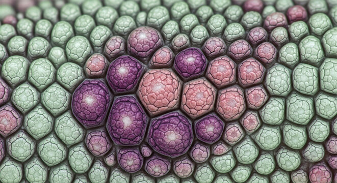 Macro reptile skin texture, detailed green and purple lizard scales, organic animal pattern background