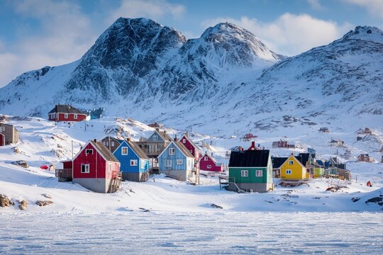 Greenland settlement concept for travel storytelling.