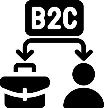 business to consumer b2c icon vector object illustration