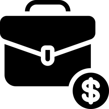 business briefcase money icon vector object illustration