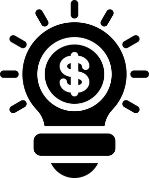 lightbulb money dollar icon vector object illustration