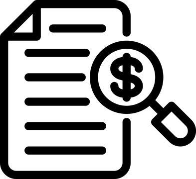 search document money icon vector object illustration