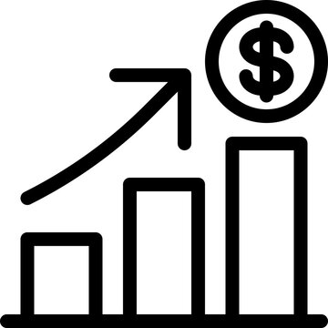 financial growth graph icon vector object illustration
