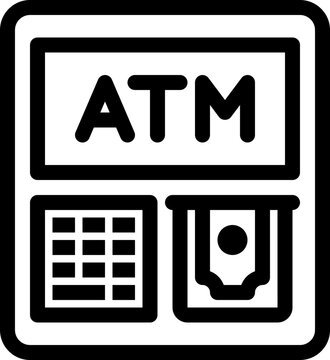 atm machine icon vector object illustration