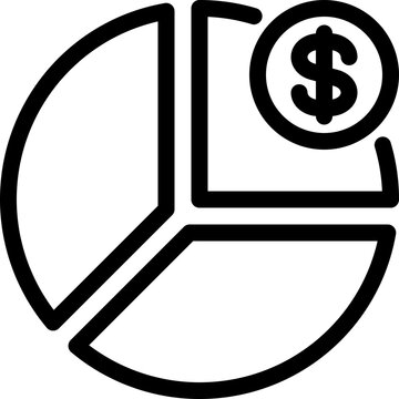 pie chart money icon vector object illustration