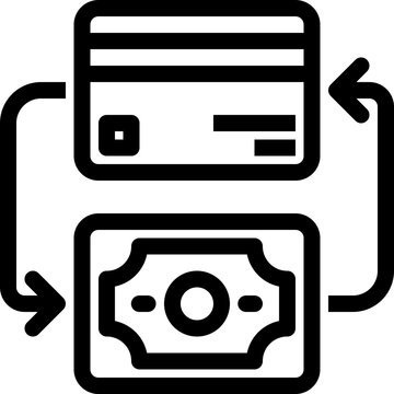 credit card currency exchange icon vector object illustration