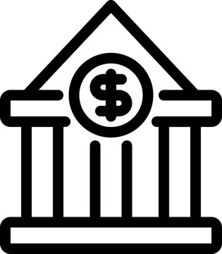 bank building icon vector object illustration