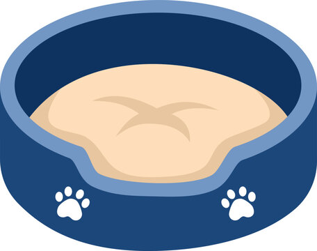 Round Pet Bed Flat Vector
