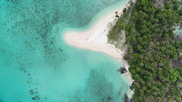 Tropical island with white sand beach and turquoise water