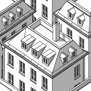  pattern, houses, roofs, streets, architecture, vector, graphics, lines, intersections, structure, view, seamless pattern, print, wallpaper, textured ornament, symmetry, geometry, city, neighborhoods,