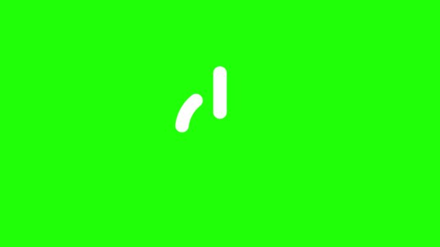 Power Button Icon Loop Animation on Green Screen