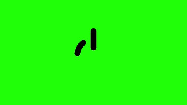 Power Button Icon Loop Animation on Green Screen