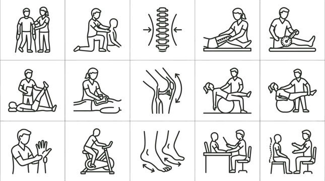 Various massage therapy techniques illustrated