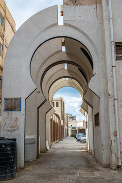 Old bazar of Benghazi features unique arches and pathways in the heart of Eastern Libya