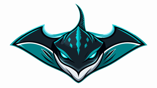 Stylized Stingray Creature with Glowing Eyes and Teal Accents.