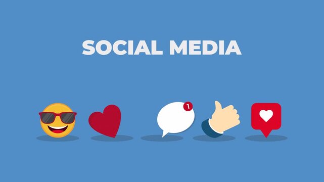 Social media, community management or online advertising, social network or communication concept with thumb up, love, speech bubble and smile sign