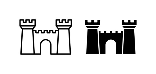 Castle Icons, Medieval Fortress Symbols, Historic Architecture Vector Graphics © PERFECT QUALITY