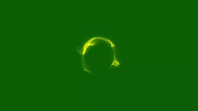 Reactive yollow neon audio spectrum sound animation wave frequency graph with visualization music equalizer futuristic interface, seamless on deep green background, 4k high quality