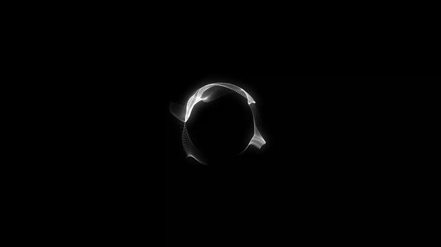 White monochrome neon audio music spectrum animation, futuristic digital equalizer waveform frequency visualization on black background, 4K seamless sound interface, reactive .