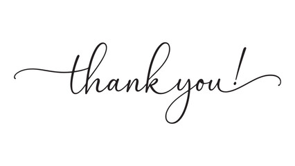 Elegant handwritten thank you message with cursive script on transparent background for greeting cards and digital designs © rayhanbd.net