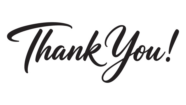 Elegant handwritten thank you message with cursive font design for greeting cards or digital use