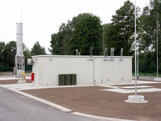 Naklejka premium Neubau einer Biogaseinspeiseanlage - Aufbereitung von Biogas zu Biomethan - Einspeisung Gas in das öffentliche Erdgasnetz
