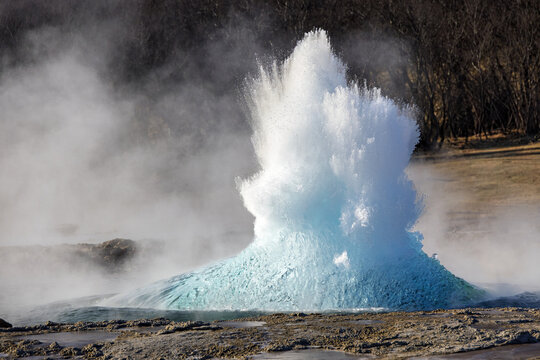 Erupting geyser