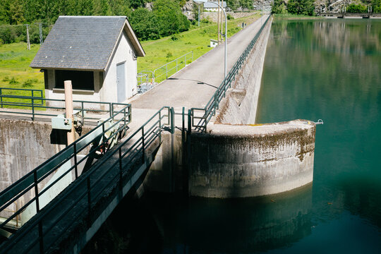 Scenic Reservoir and Dam Structure