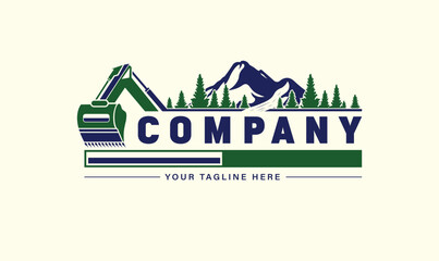Mountain Excavation Company Logo Template.  © Miraj Rahman