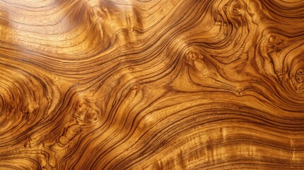 Fototapeta premium Close-up of beautiful wavy wooden surface texture with natural grains.