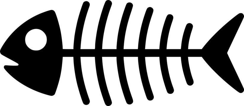 
Fish bone icon on white background. fish skeleton sign. fishbone symbol. flat style. Silhouette fish vector icon, vector illustration eps 10.
