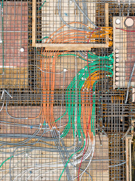 Electrical Wiring Conduits on Construction Rebar