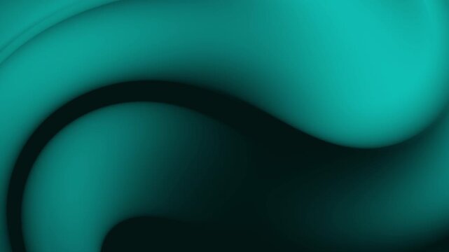 Smooth teal gradient waves in dark abstract background with soft silk fabric curves. Suitable for backgrounds, design elements, and textile prints.