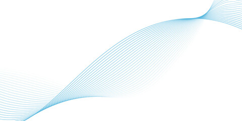 Fototapeta premium Abstract horizontal glowing blue line wave background