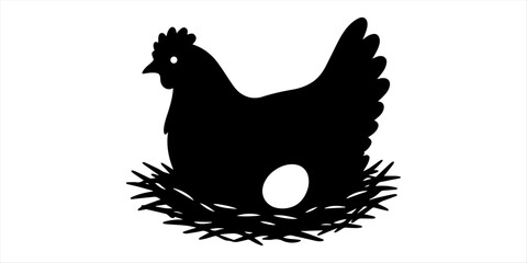 Black and White Rooster Silhouette Vector Illustration with Farm Chicken Cockerel Bird Symbol for Rural Agriculture Logo Tattoo and Design Use © Arman