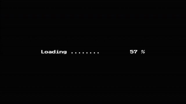 8-Bit Retro Loading Screen Animation with Pixelated Percentage Counter