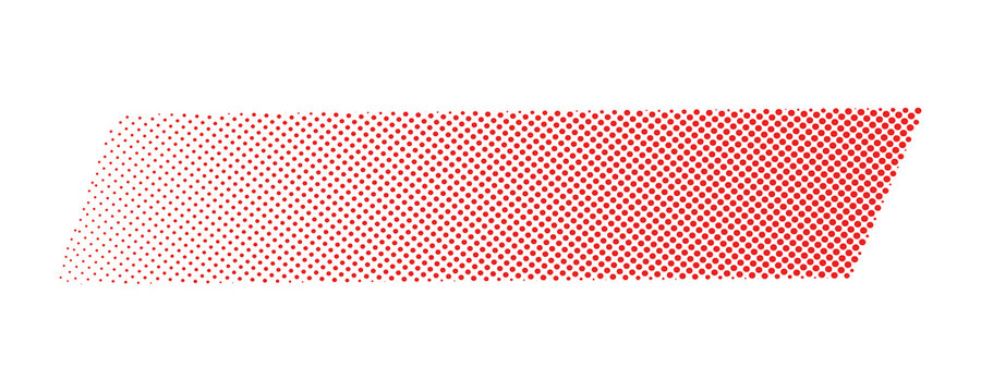 Red Halftone Dotted Gradient Stripe PNG Isolated on Transparent Background