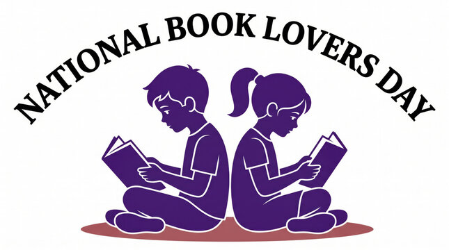 Two children reading books on national book lovers day