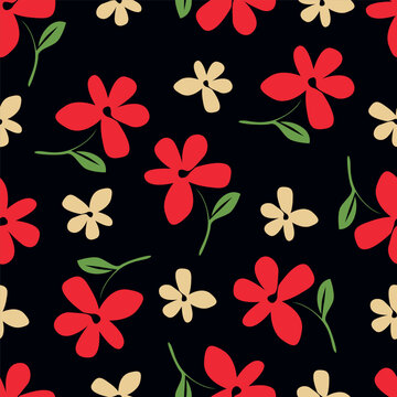 abstract a solid multicolor small and big flower mixed vector pattern arrangement with medium color, all over vector design with white background illustration digital
