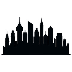 Obraz premium City silhouette vector set panorama city background. 