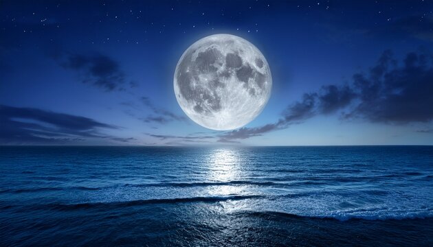 Fullmoon Over The Ocean
