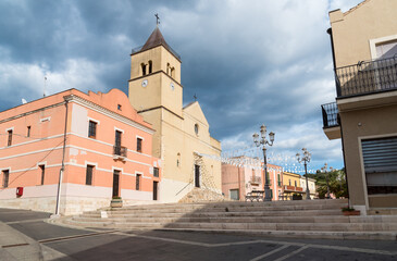 Obraz premium The Parish Church of Our Lady of Mount Carmel in Teulada, South Sardinia, Italy