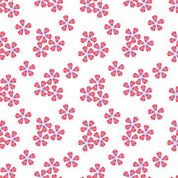 abstract a solid multicolor small and big flower mixed vector pattern arrangement with medium color, all over vector design with white background illustration digital
